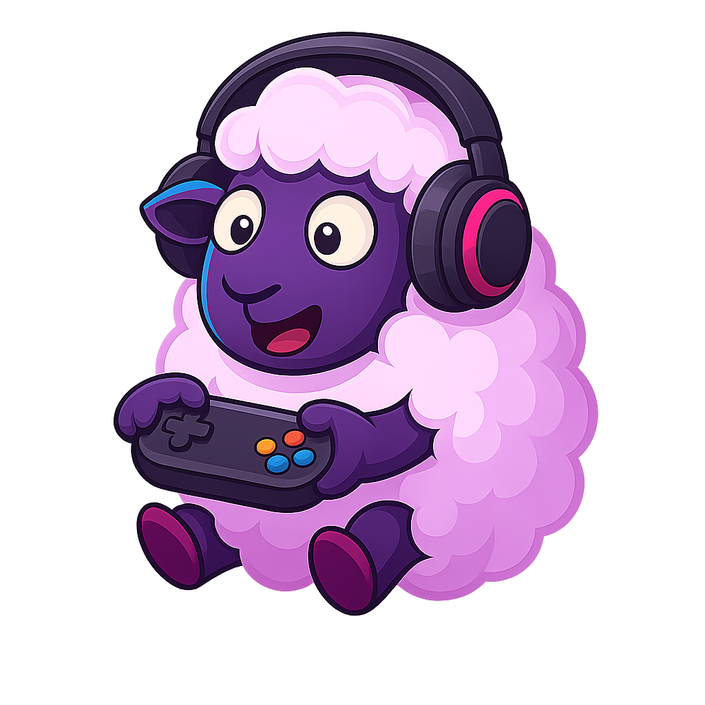 Gaming sheep with headphones